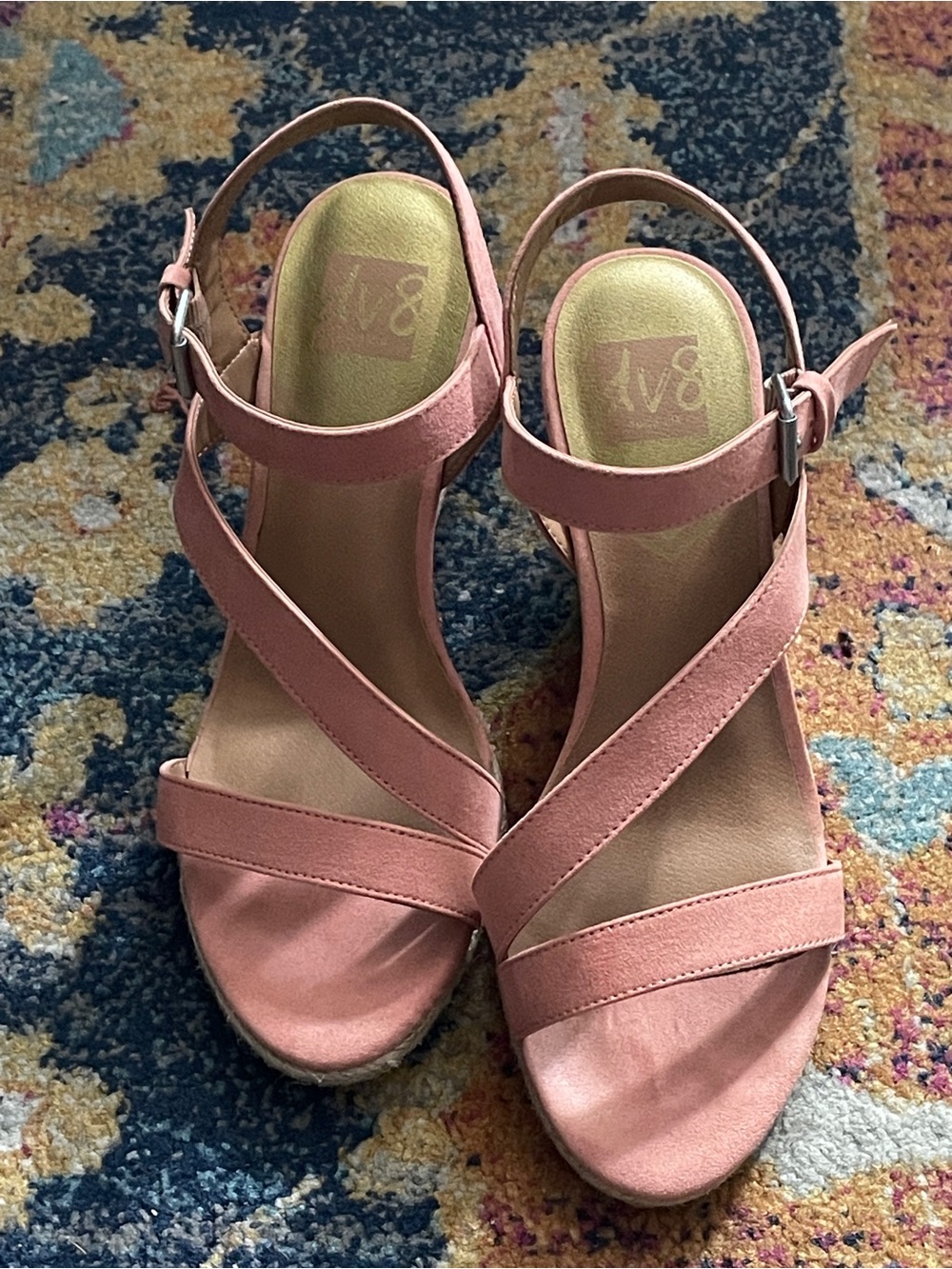 Dolce Vita Rose Pink Crisscross Wedge Sandals